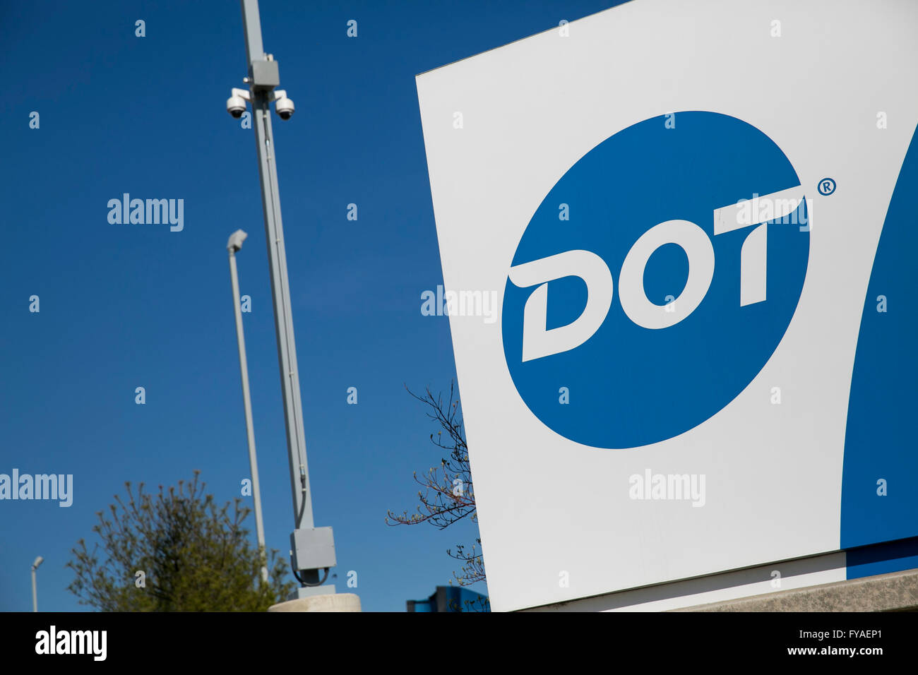 A logo sign outside of a facility occupied by Dot Foods, Inc., in Williamsport, Maryland on April 17, 2016. Stock Photo