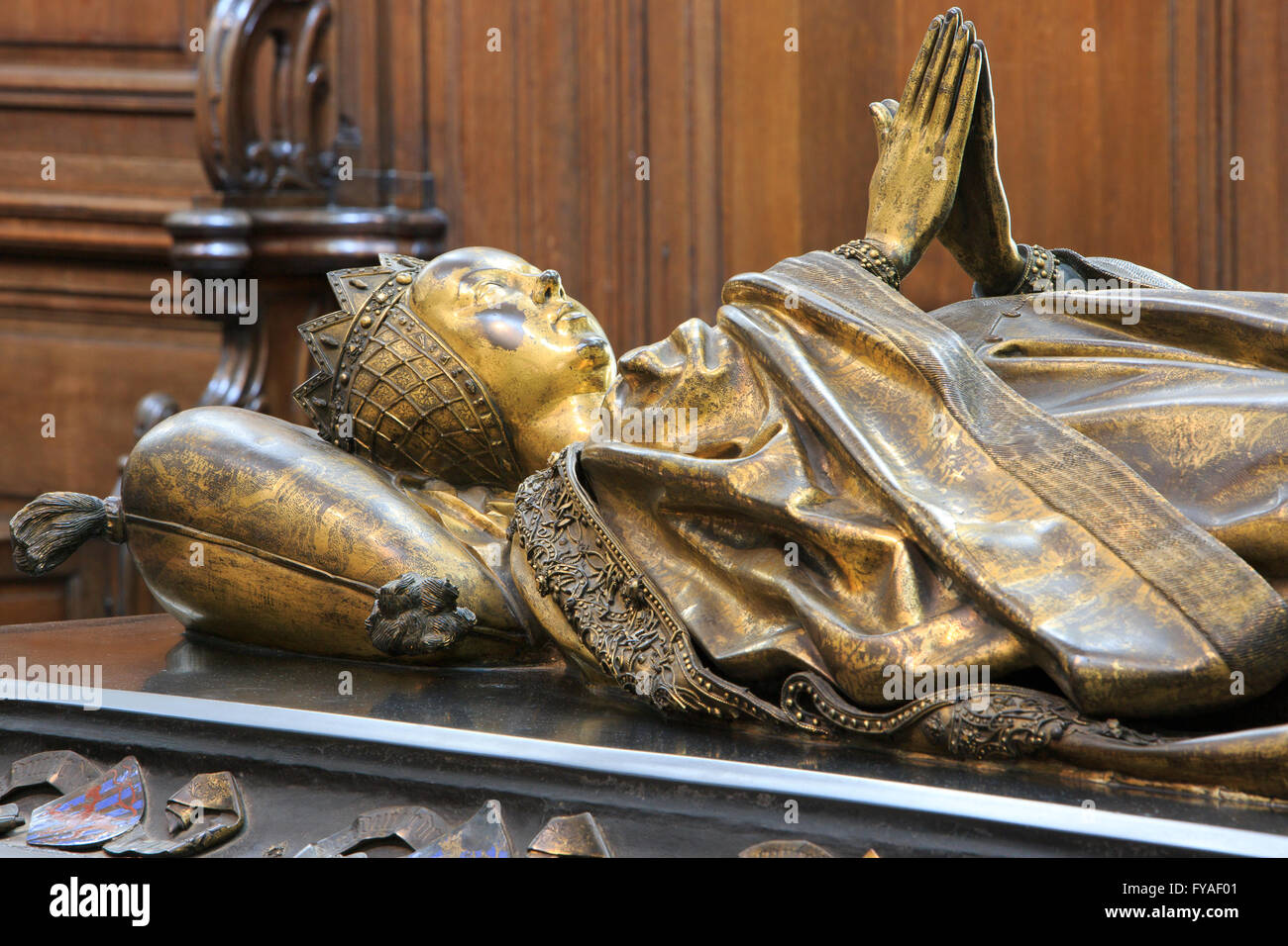 Tomb of Mary, Duchess of Burgundy (1457-1482) at the Church of Our Lady in Bruges, Belgium Stock Photo