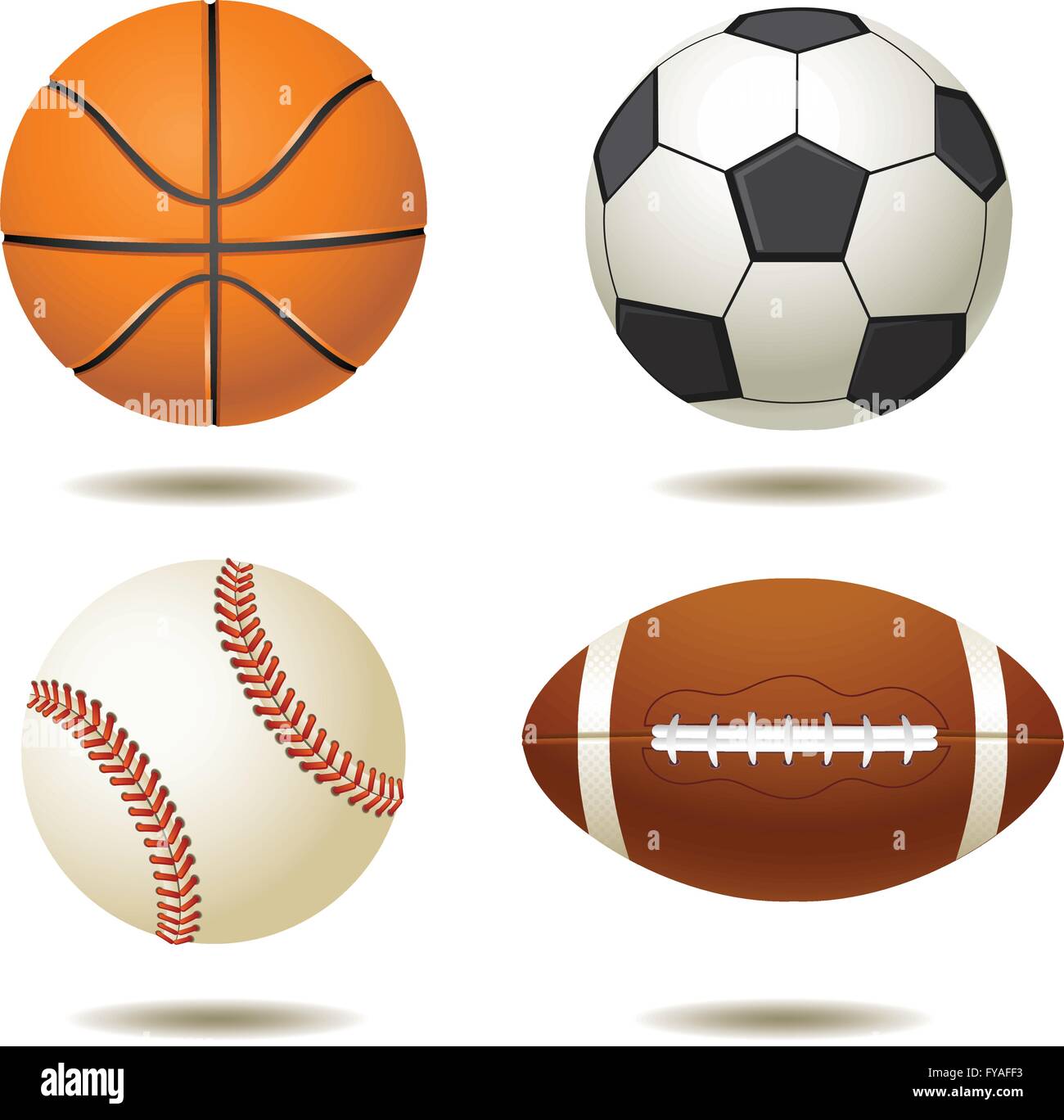 vector illustration of sport balls silhouettes isolated Stock Vector ...