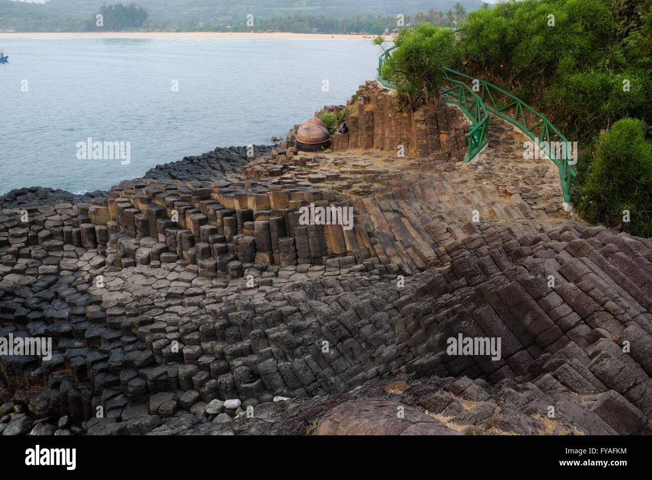 Ganh Da Dia or Ghenh Da Dia or Da Dia Rapids at Tuy Hoa, Phu Yen, Viet Nam, with amazing nature landscape at seaside, fantastic Stock Photo