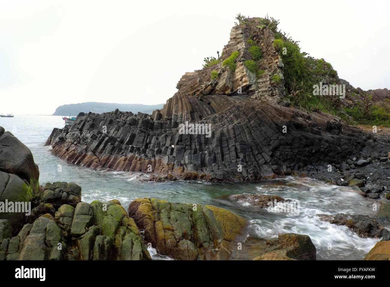 Ganh Da Dia or Ghenh Da Dia or Da Dia Rapids at Tuy Hoa, Phu Yen, Viet Nam, with amazing nature landscape at seaside, fantastic Stock Photo