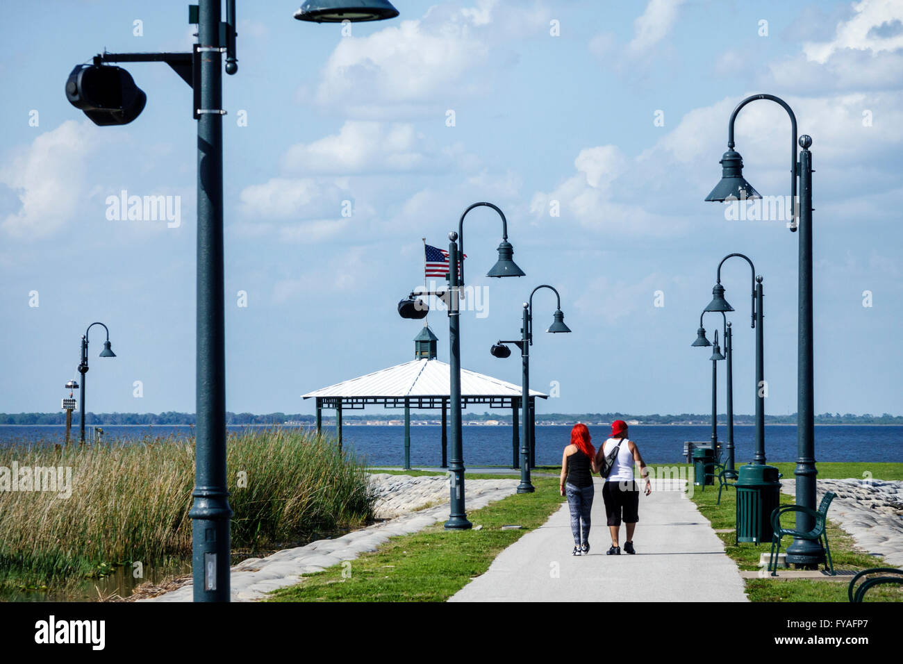 Florida St Saint Cloud Lakefront Park East Lake Tohopekaliga teen Stock