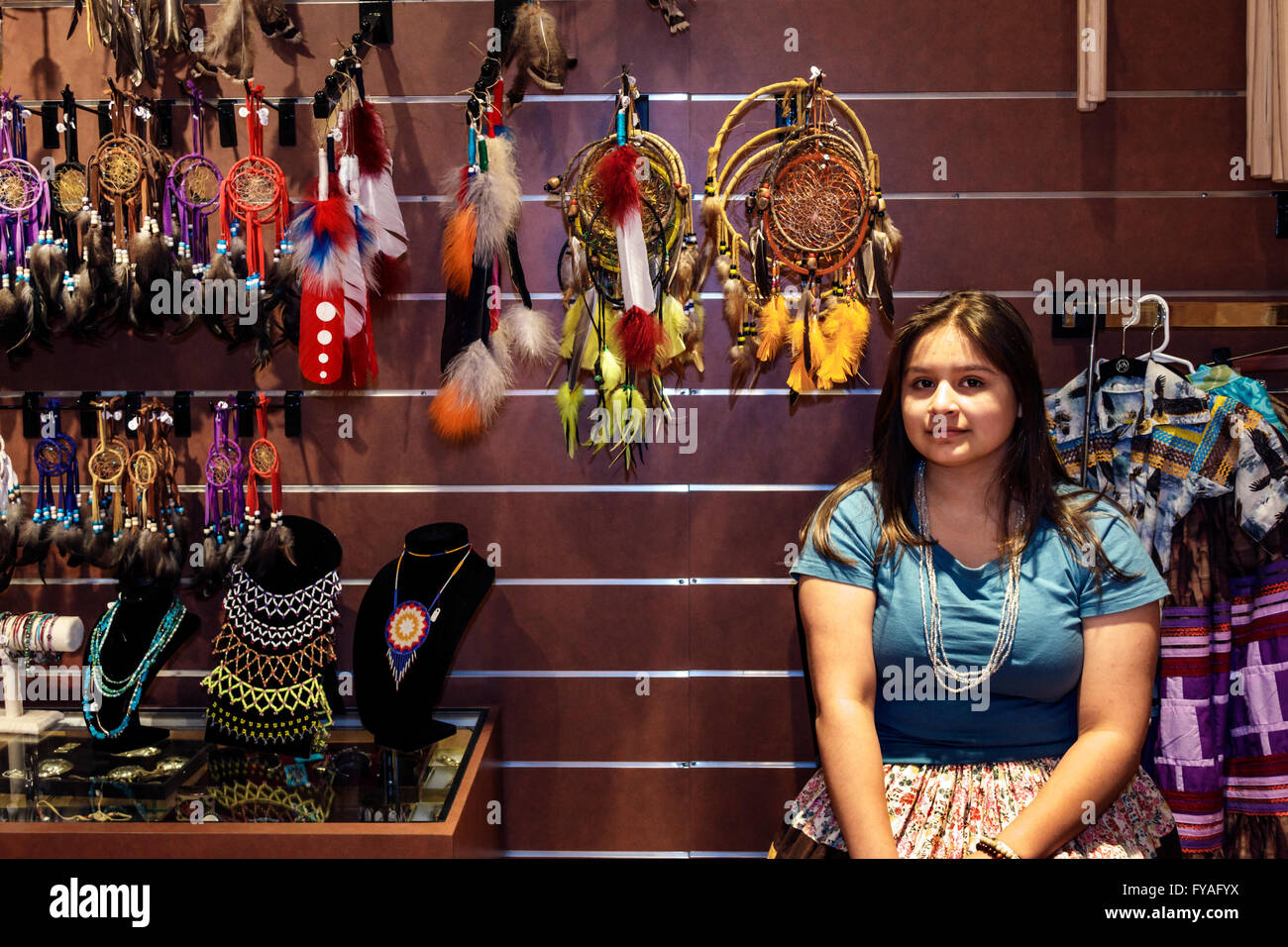 Florida,FL,Big Cypress Seminole Tribe Indian Reservation,Ah-Tah-Thi-Ki Seminole Indian Museum,interior inside,gift shop,store,shopping shopper shopper Stock Photo