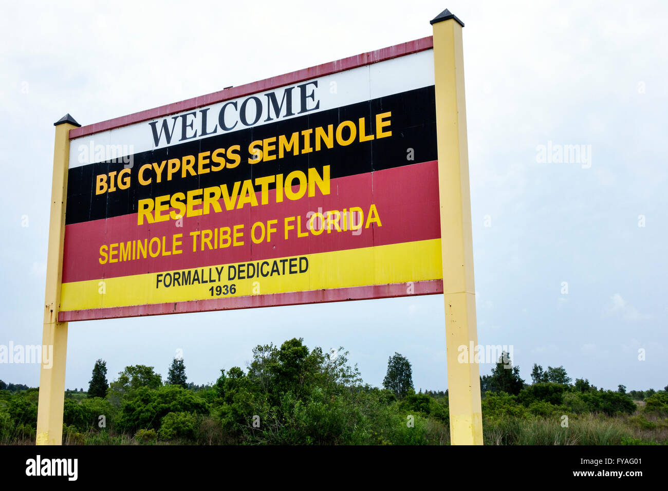 Florida Big Cypress Seminole Tribe Indian Reservation,sign,entrance