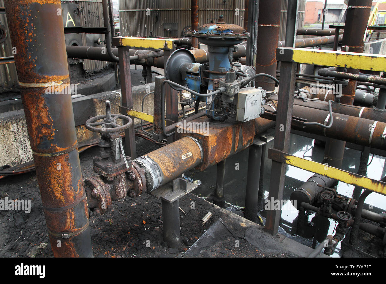 Pipes, valves and pump systems on chemical plant Stock Photo Alamy