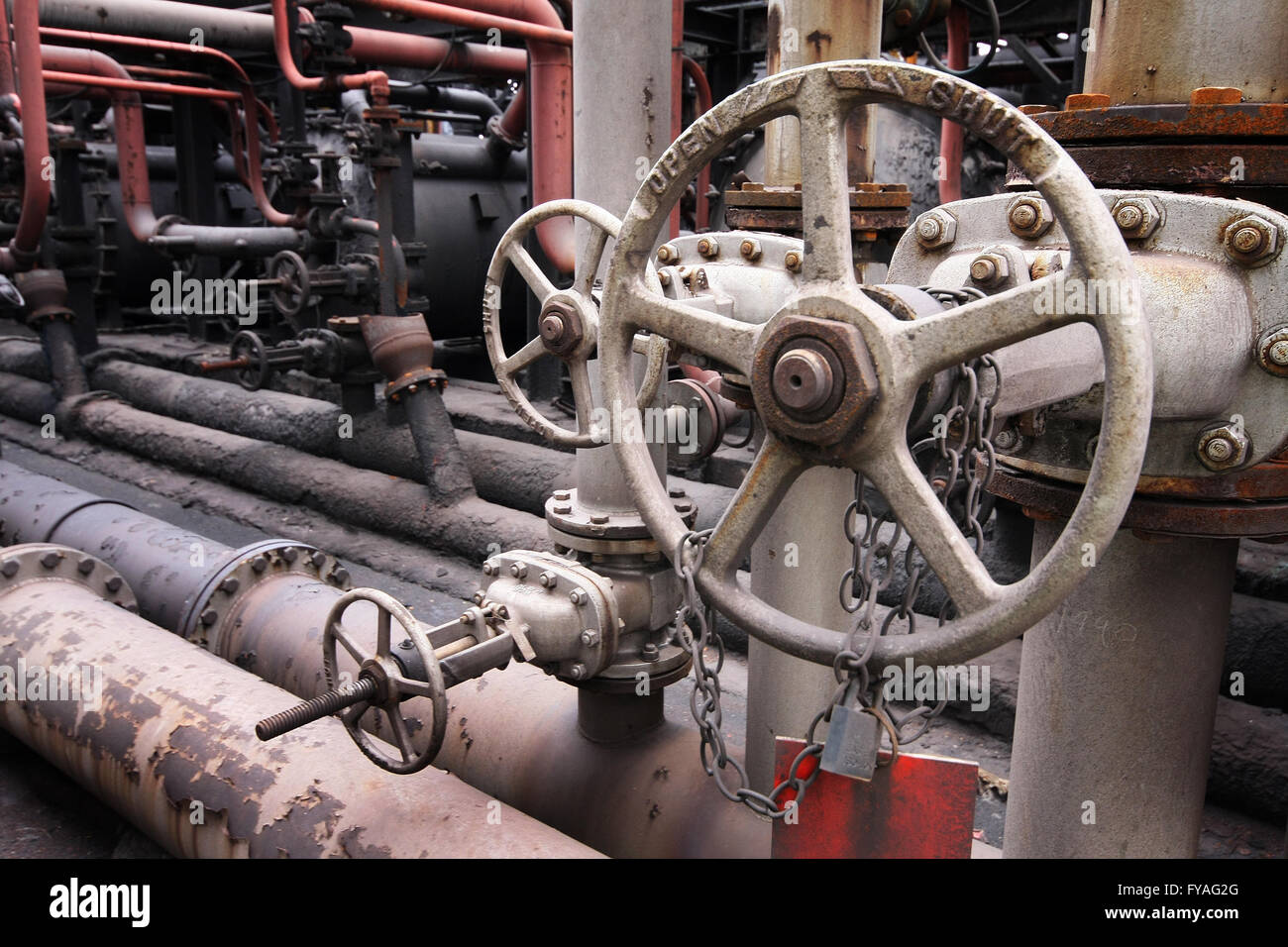 Pipes, valves and pump systems on chemical plant Stock Photo Alamy