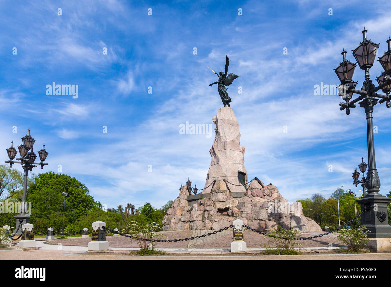 Russalka Memorial is a bronze monument sculpted by Amandus Adamson Stock Photo