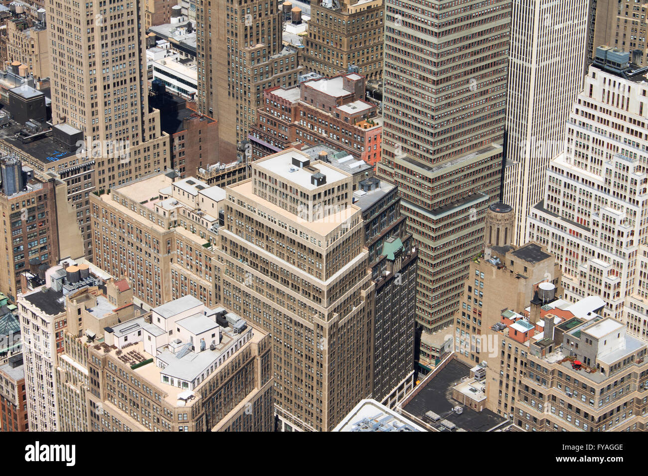 New York City Manhattan skyline aerial view with skyscrapers and street ...