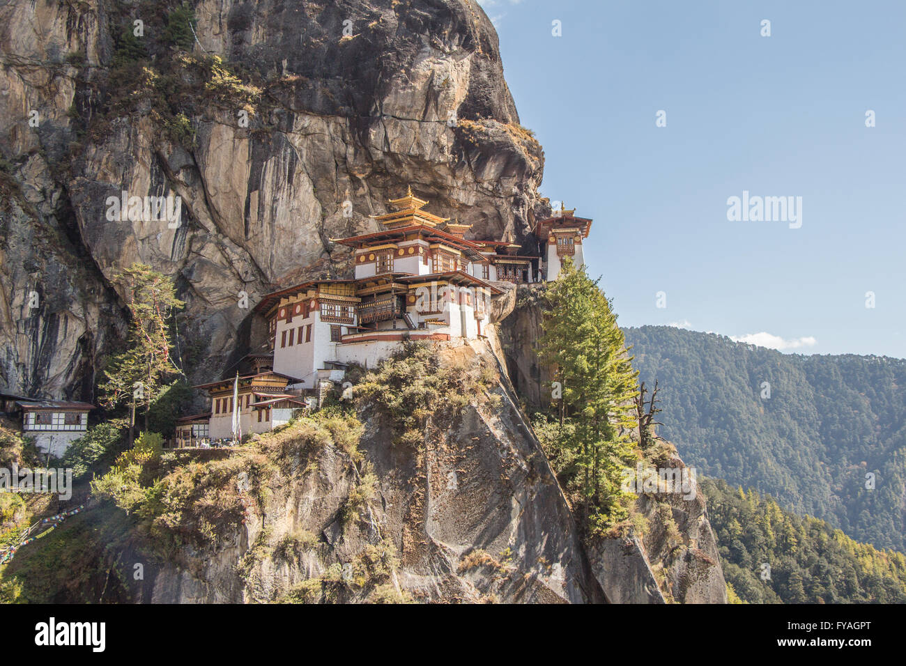 The famous Paro taktsang also known as the Tiger's Nest monastery Stock Photo