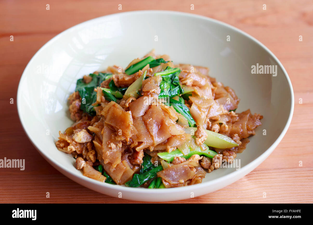 Pork Pad see ew,Thailand tradition Flat noodles stir fry Stock Photo