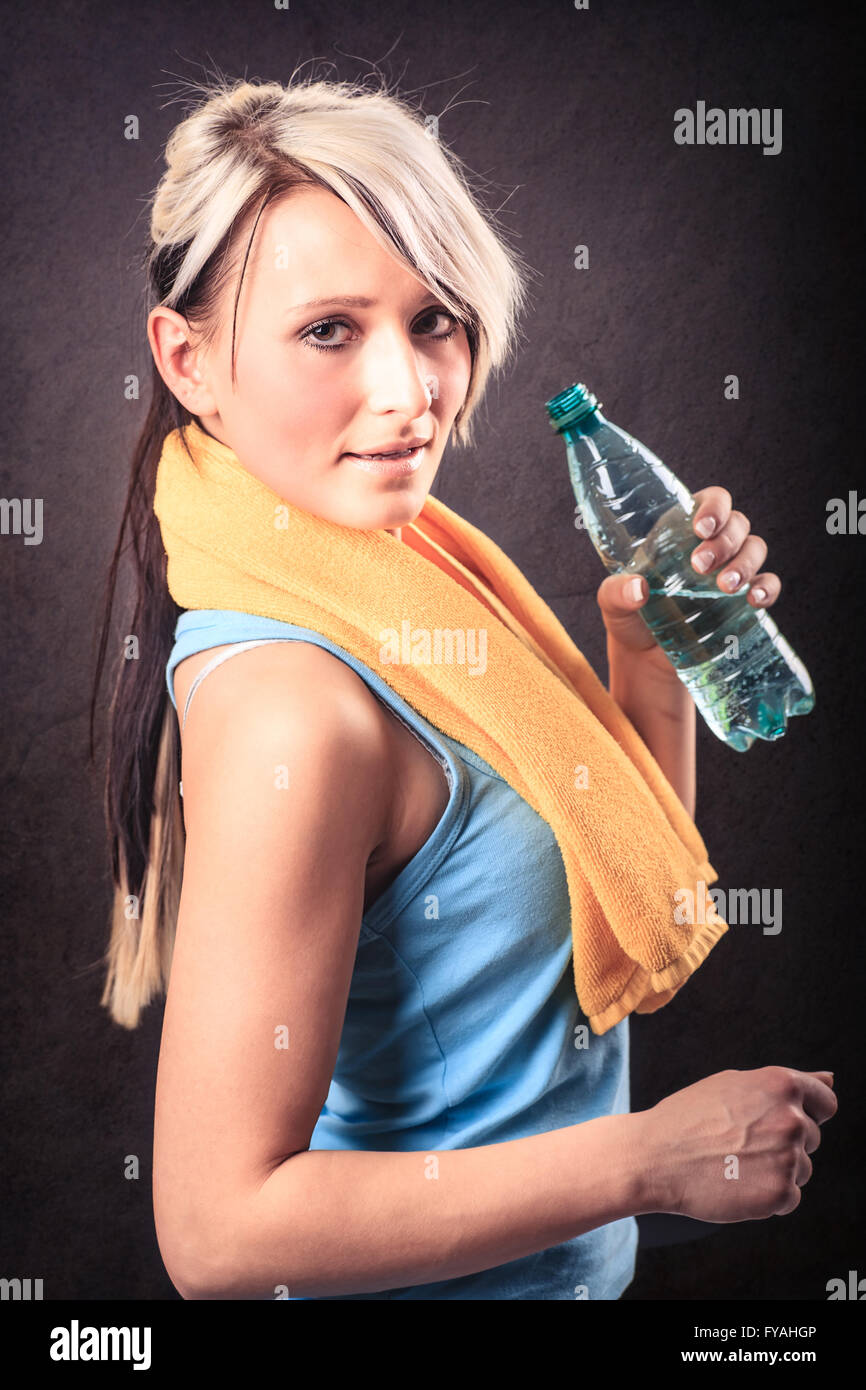 young woman in sport dress at gym exercise Stock Photo - Alamy