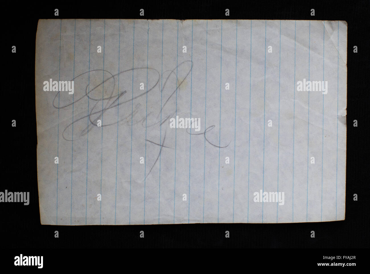 An autograph circa 1983 by the musician Prince. Stock Photo