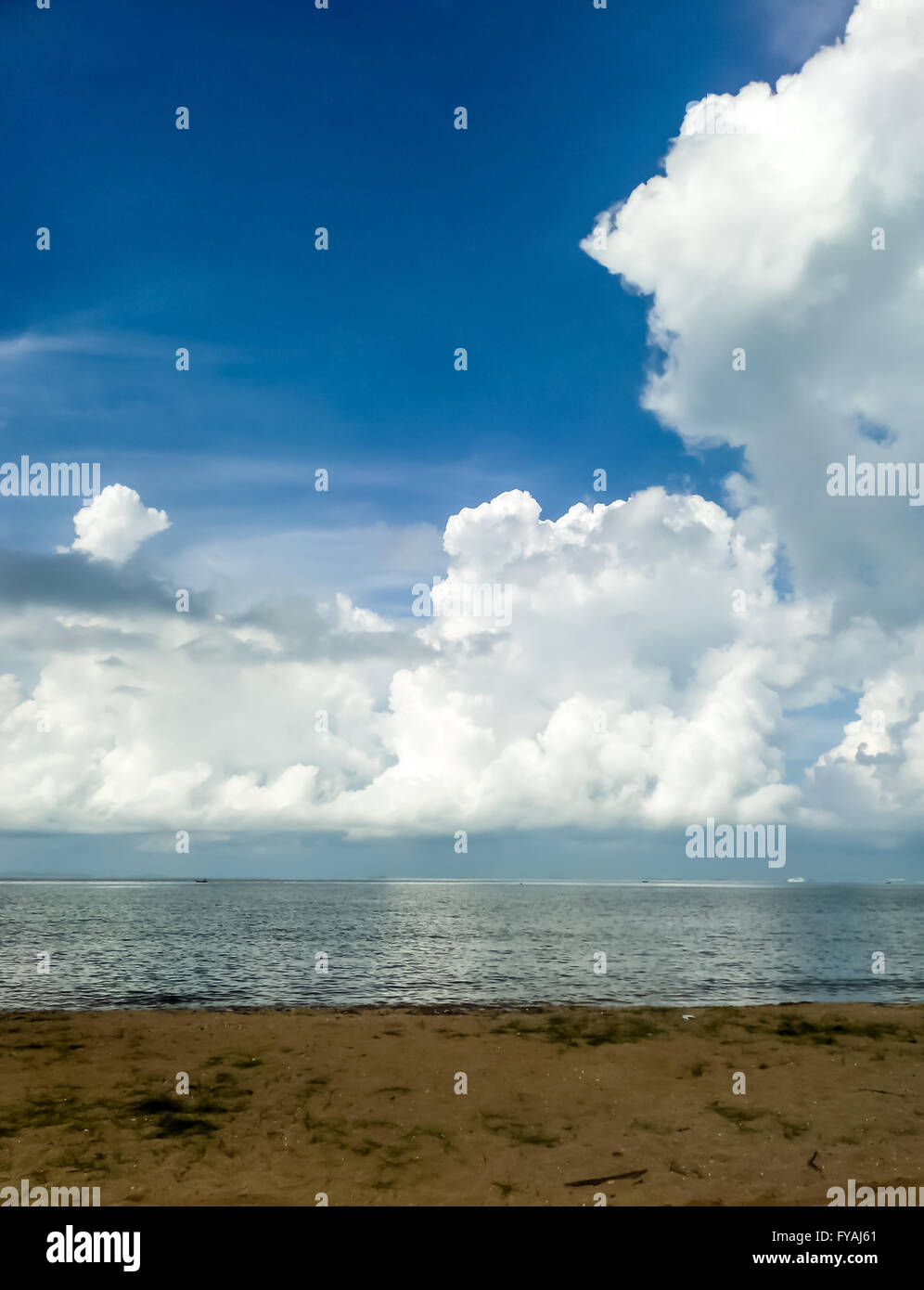 White cloud and the blue sky and sea sand beach Stock Photo