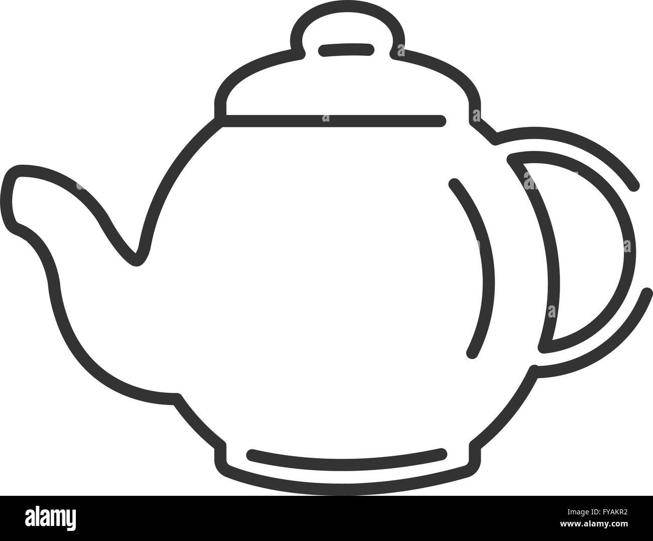 Line Icon Style, Pot Herbs and tea icon Stock Vector