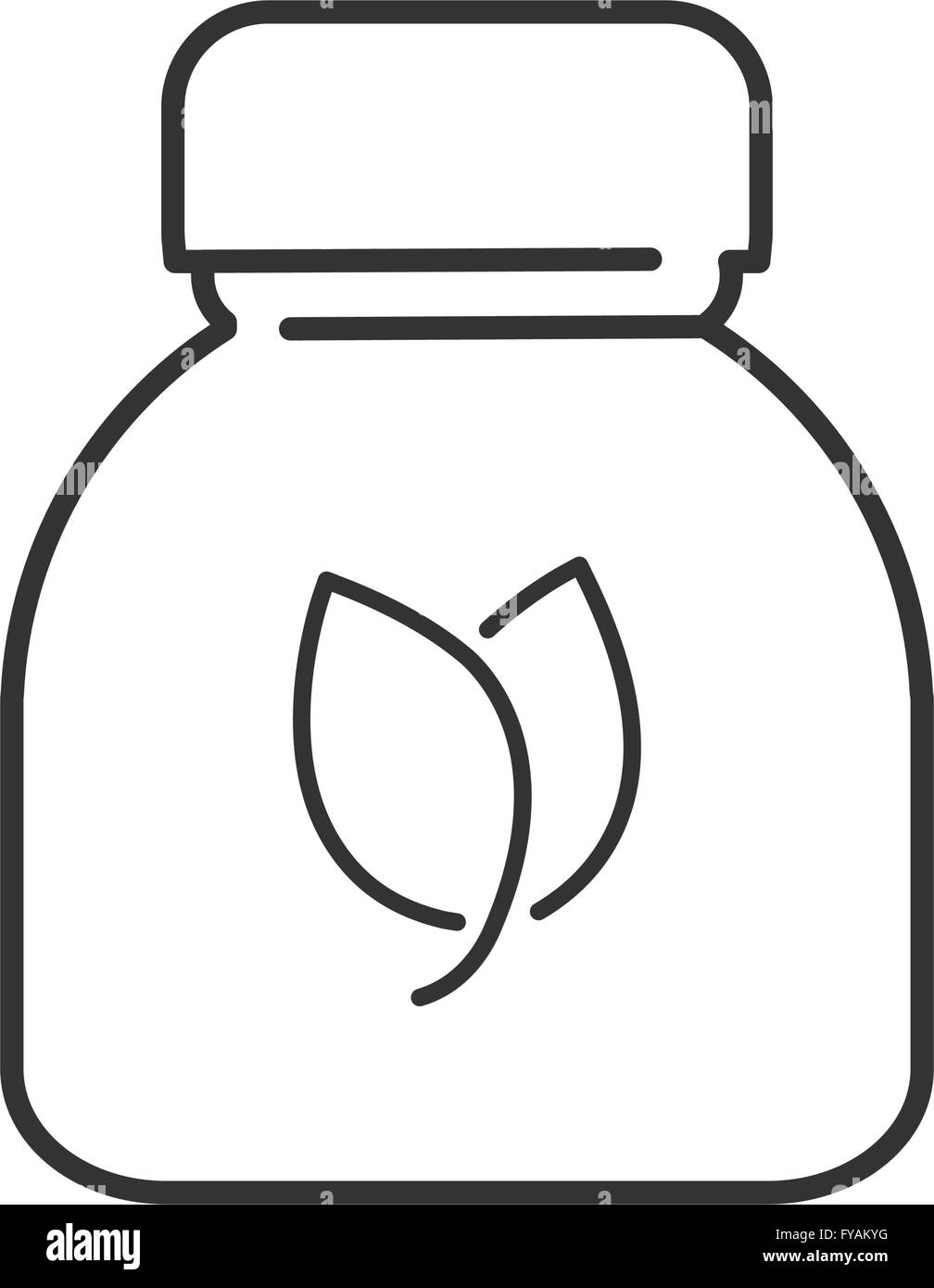 Line Icon Style, Herbal medicine bottles icon Stock Vector
