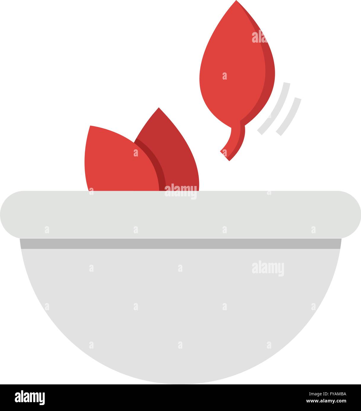 Flat Icon Herbs in bowls icon Stock Vector