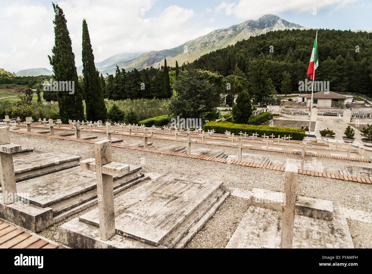 Polish WWII Cemetery in Monte Cassino, Italy Stock Photo