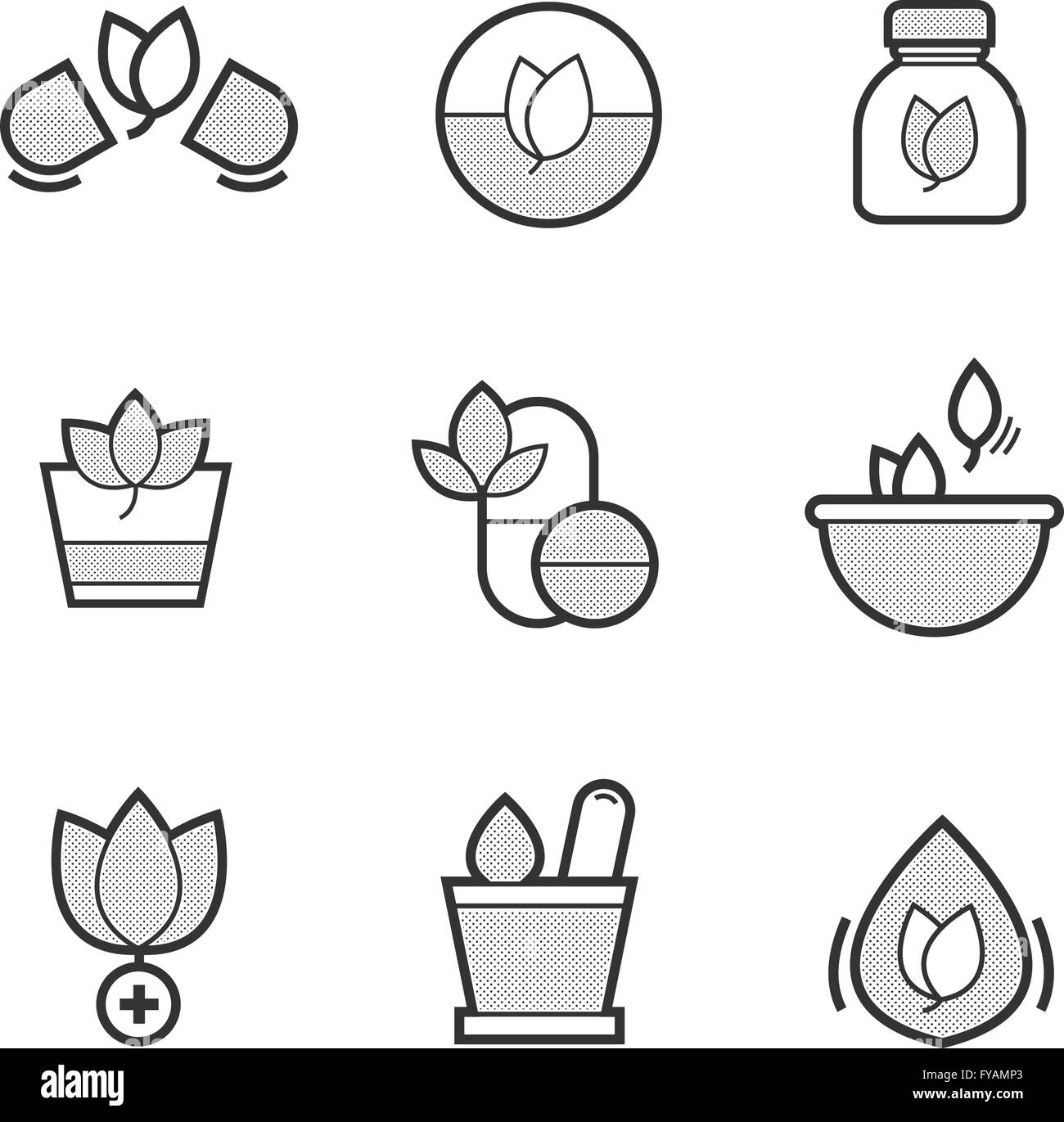 Set of Alternative Medicine Icons Stock Vector Image & Art Alamy