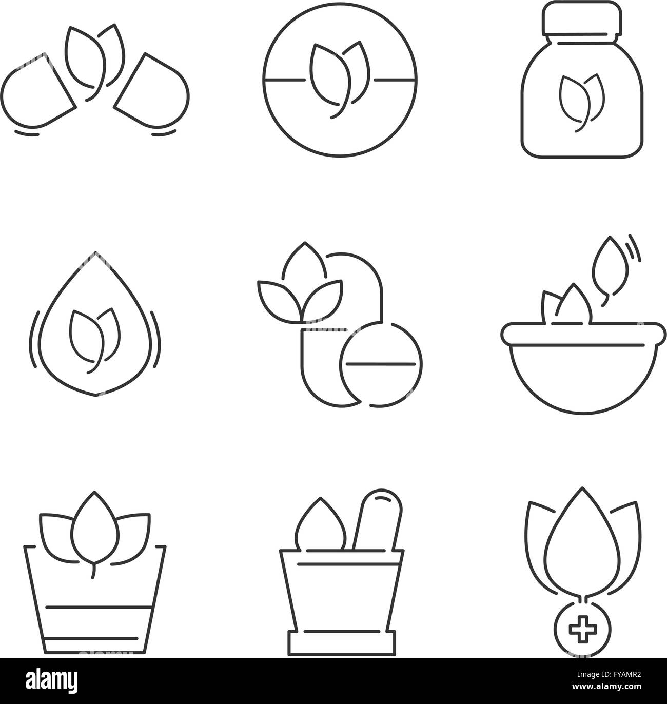line icons Set of Alternative Medicine Icons Stock Vector Image & Art ...