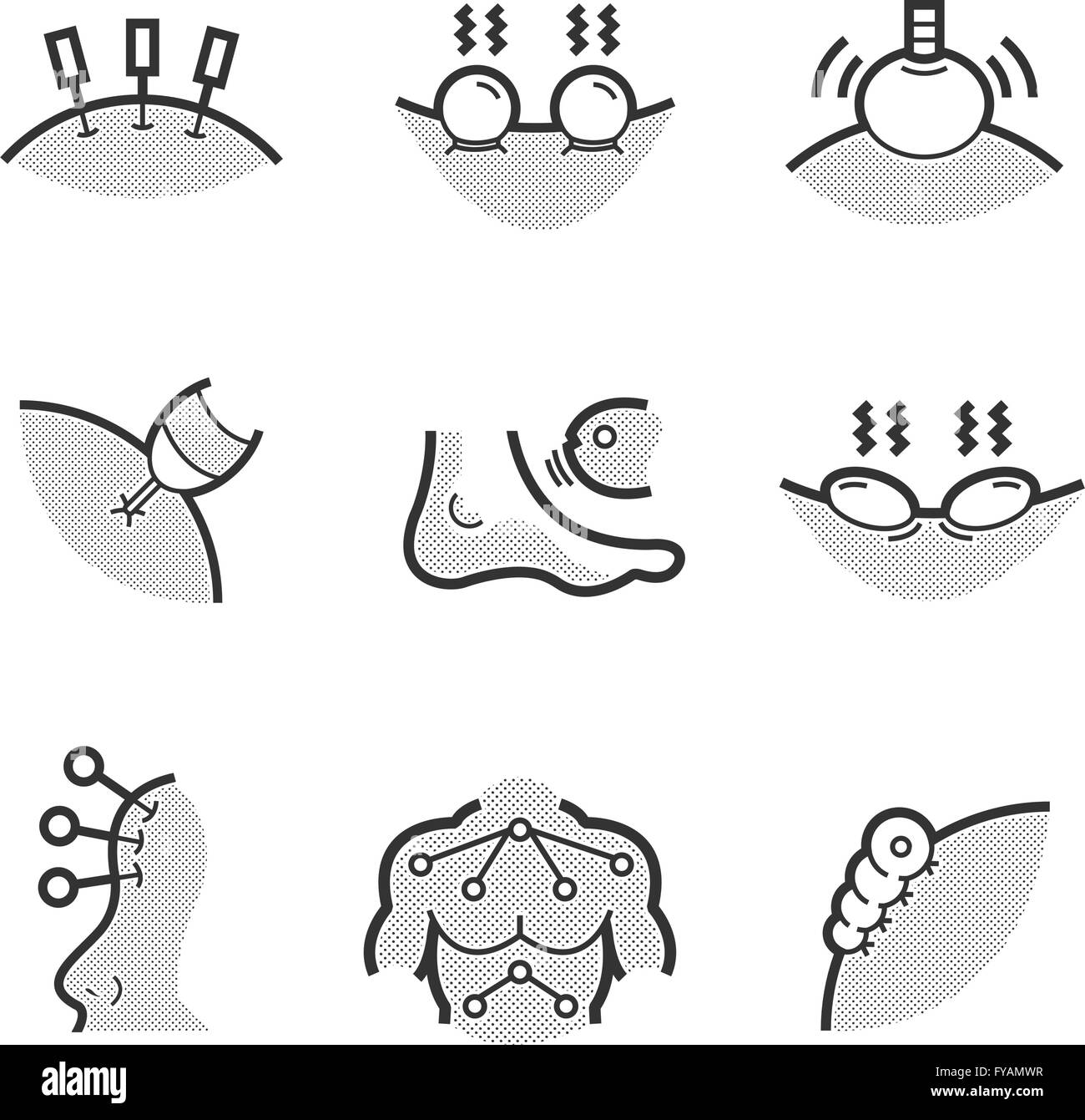 Set of Alternative Medicine, Chinese Medicine Icons Stock Vector Image ...