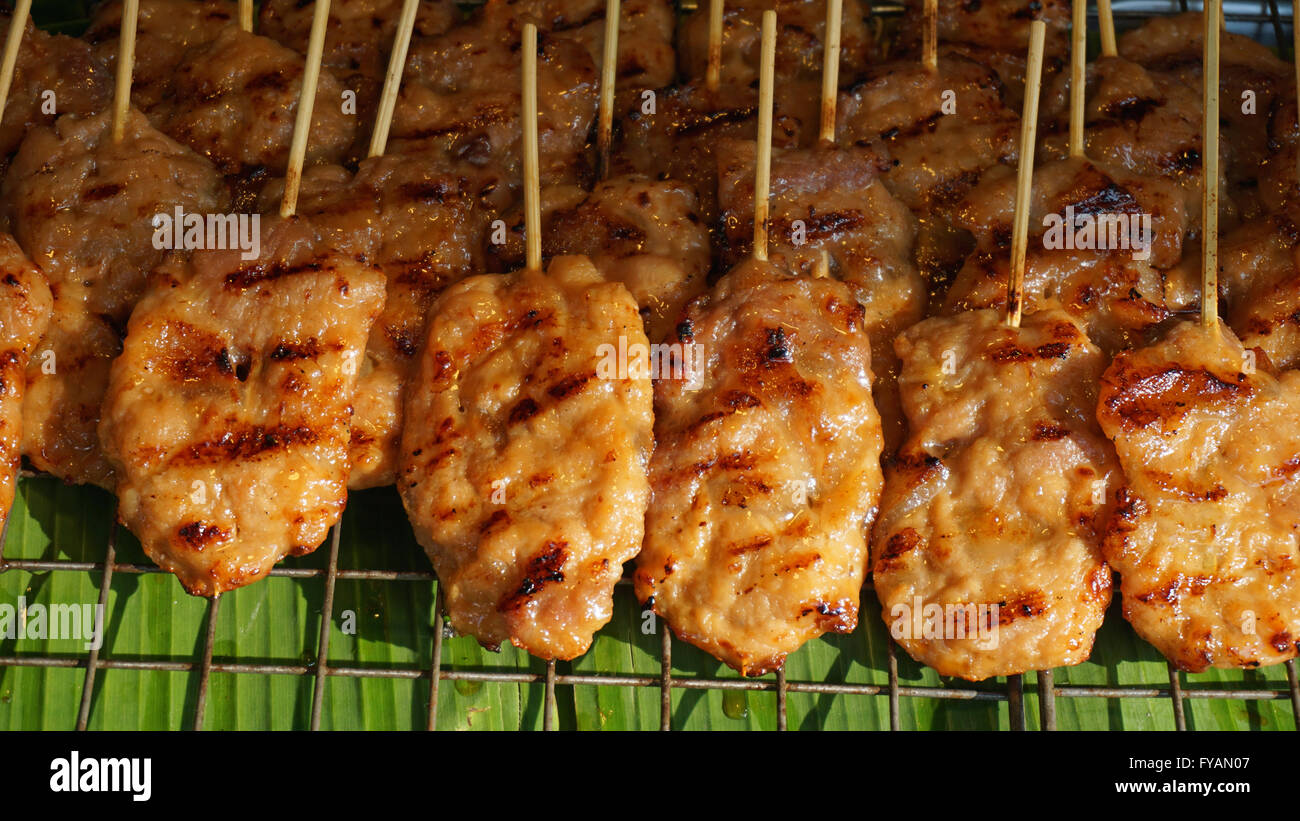 asian street food withfresh grilled meat Stock Photo - Alamy
