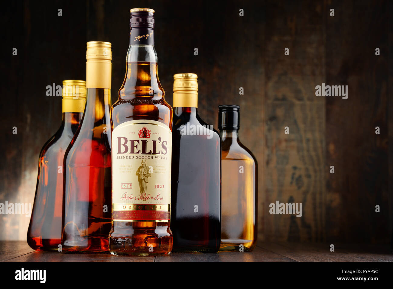 POZNAN, POLAND APRIL 23, 2016 the highest selling whisky in the UK, Bell's is a brand of