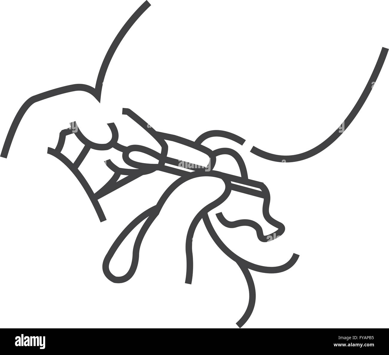 Otolaryngology, cleaning ear icon, line icon Style Stock Vector Image