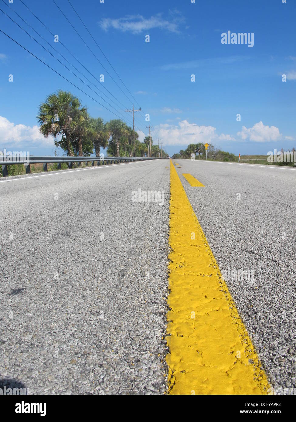 yellow line on highway, Florida Keys, USA Stock Photo Alamy