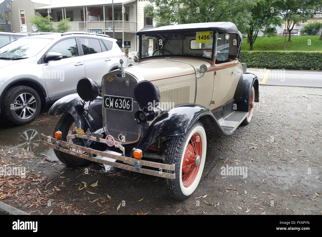 1930 Ford Model A vintage car seen in Arrowtown, South Island, New