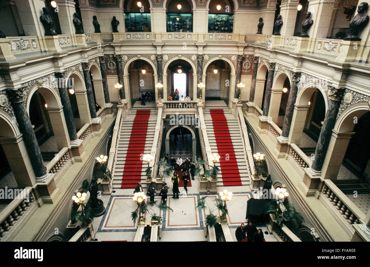 Czech Republic, Prague, main lobby of the National Museum, est. 1818 in neo Renaissance style Stock Photo
