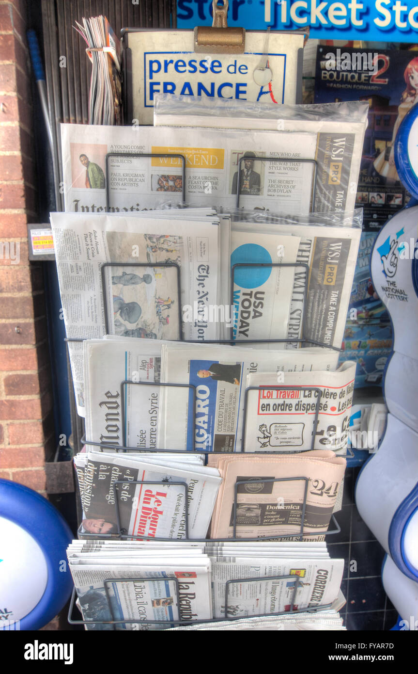 international newspapers. Foreign press Stock Photo Alamy