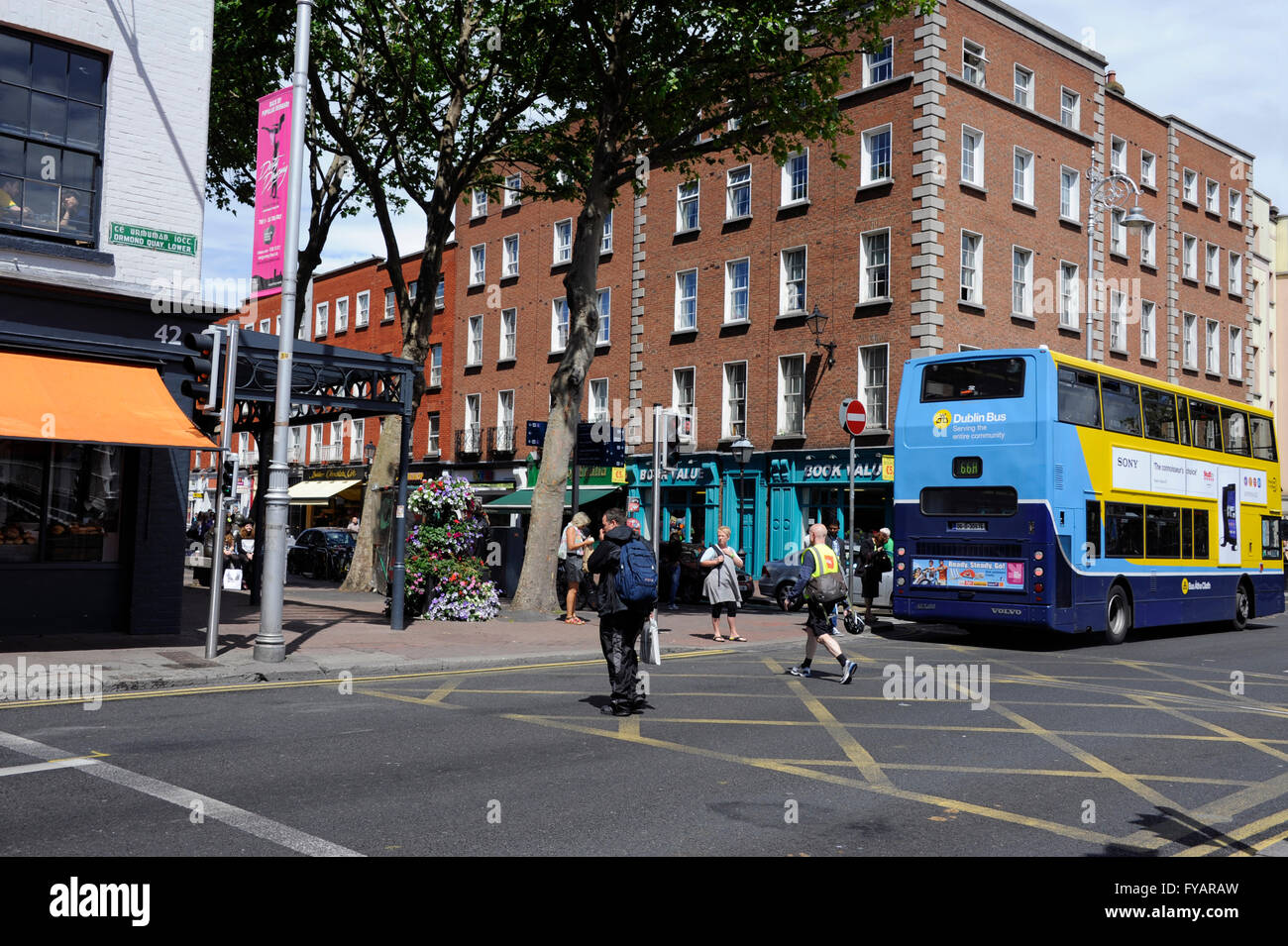 Pedestrian crossing in Ormond quay. lower, Dublin, Ireland Stock Photo