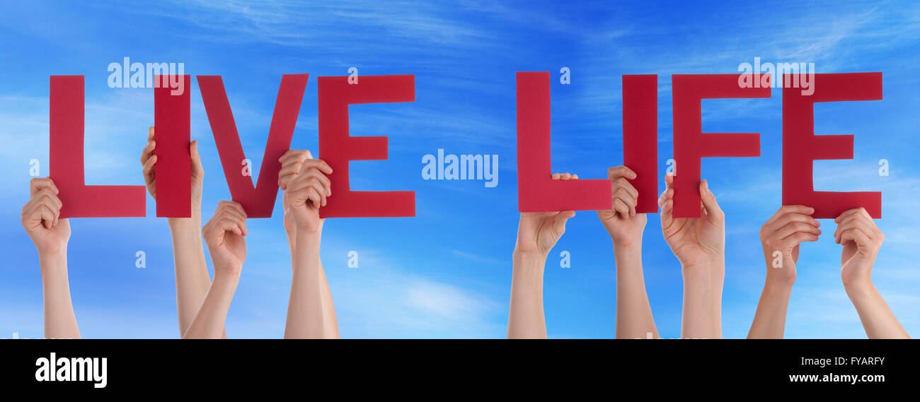 Live life hands people team word hi-res stock photography and images ...