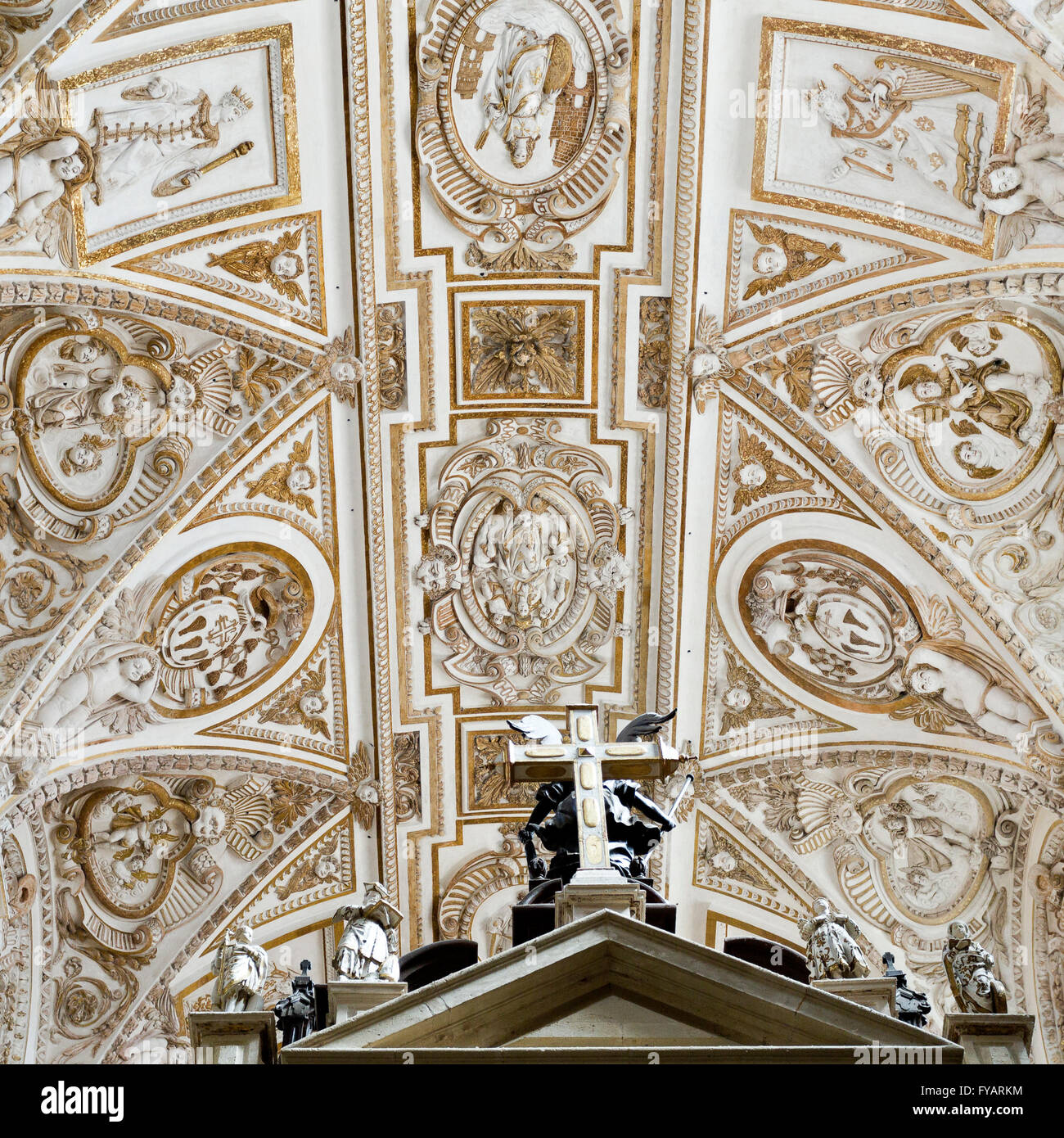 Detail of the transept ceiling of the Cathedral in Cordoba, Spain Stock Photo