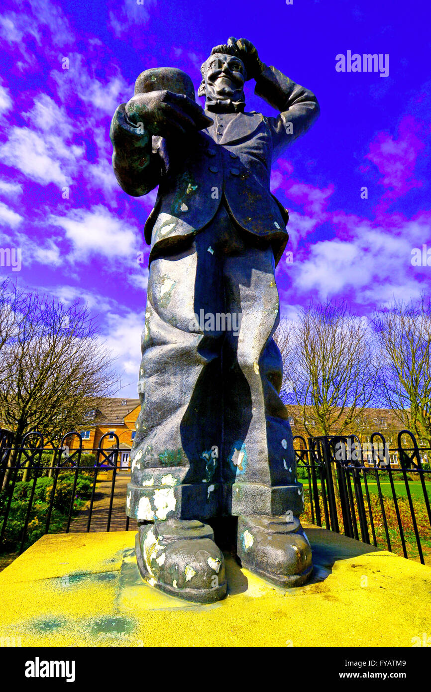 Stan Laurel monument at Laurel Park North Shields Stock Photo