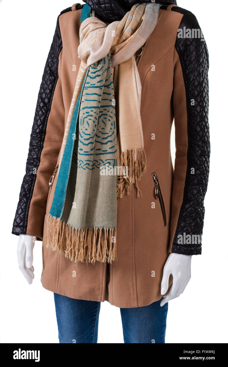 Jacket and scarf with fringe. Stock Photo