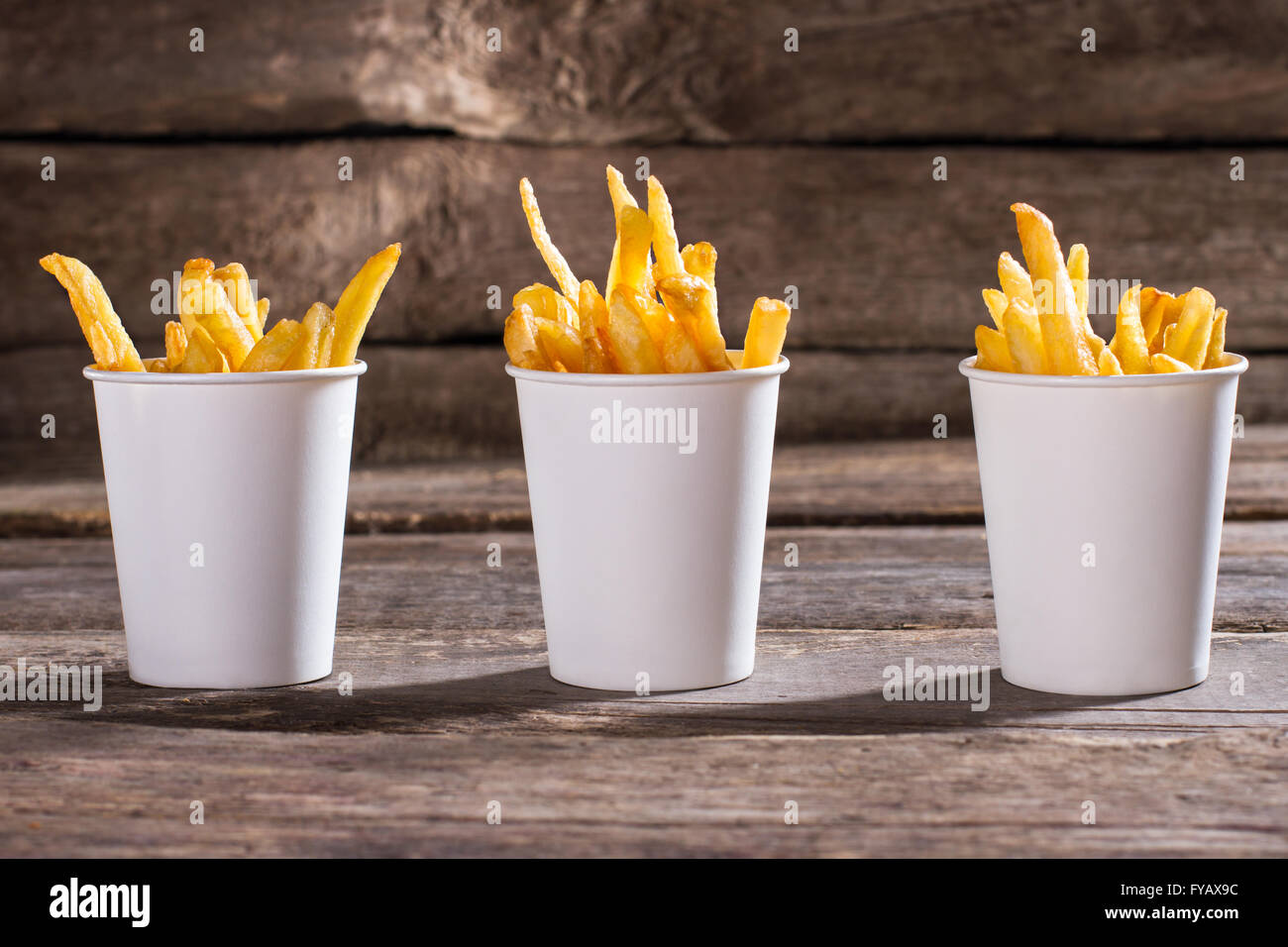 French fries in cups Stock Photo Alamy
