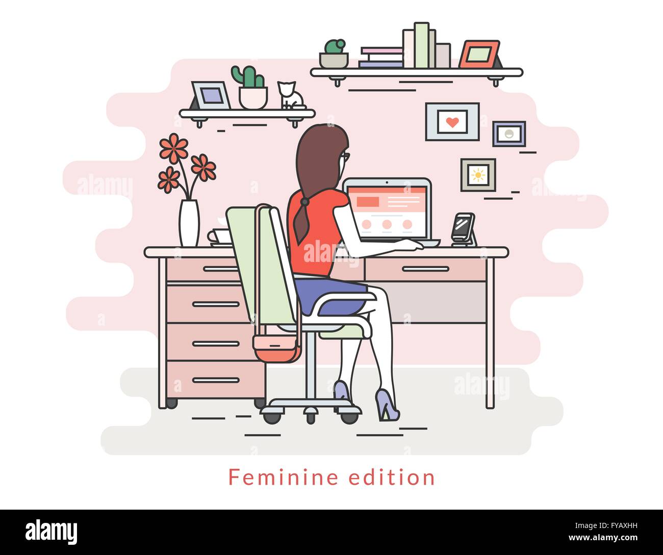 Woman with laptop Stock Vector Image & Art - Alamy