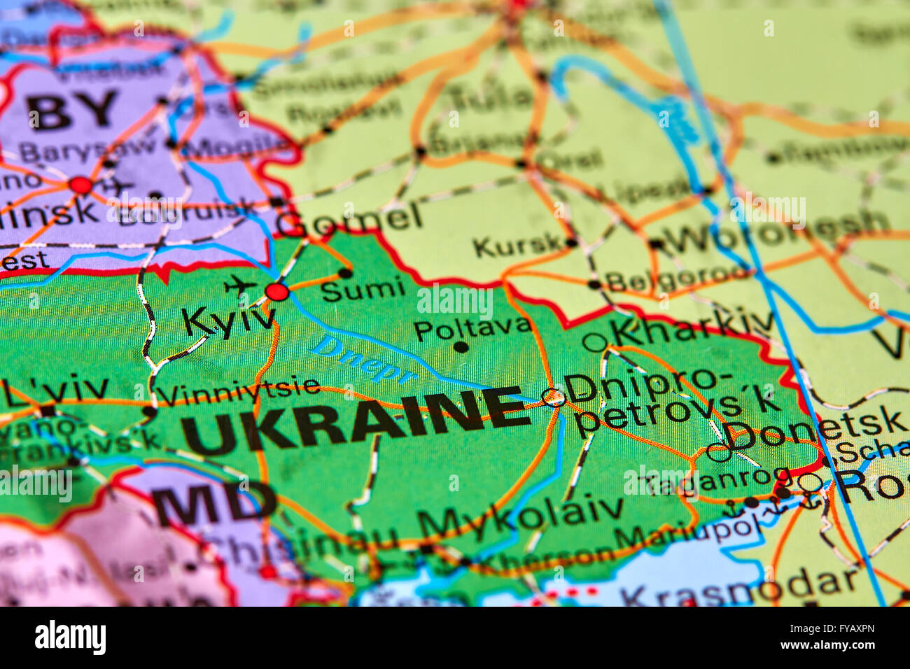 Ukraine Country In Europe On The World Map Stock Photo Alamy