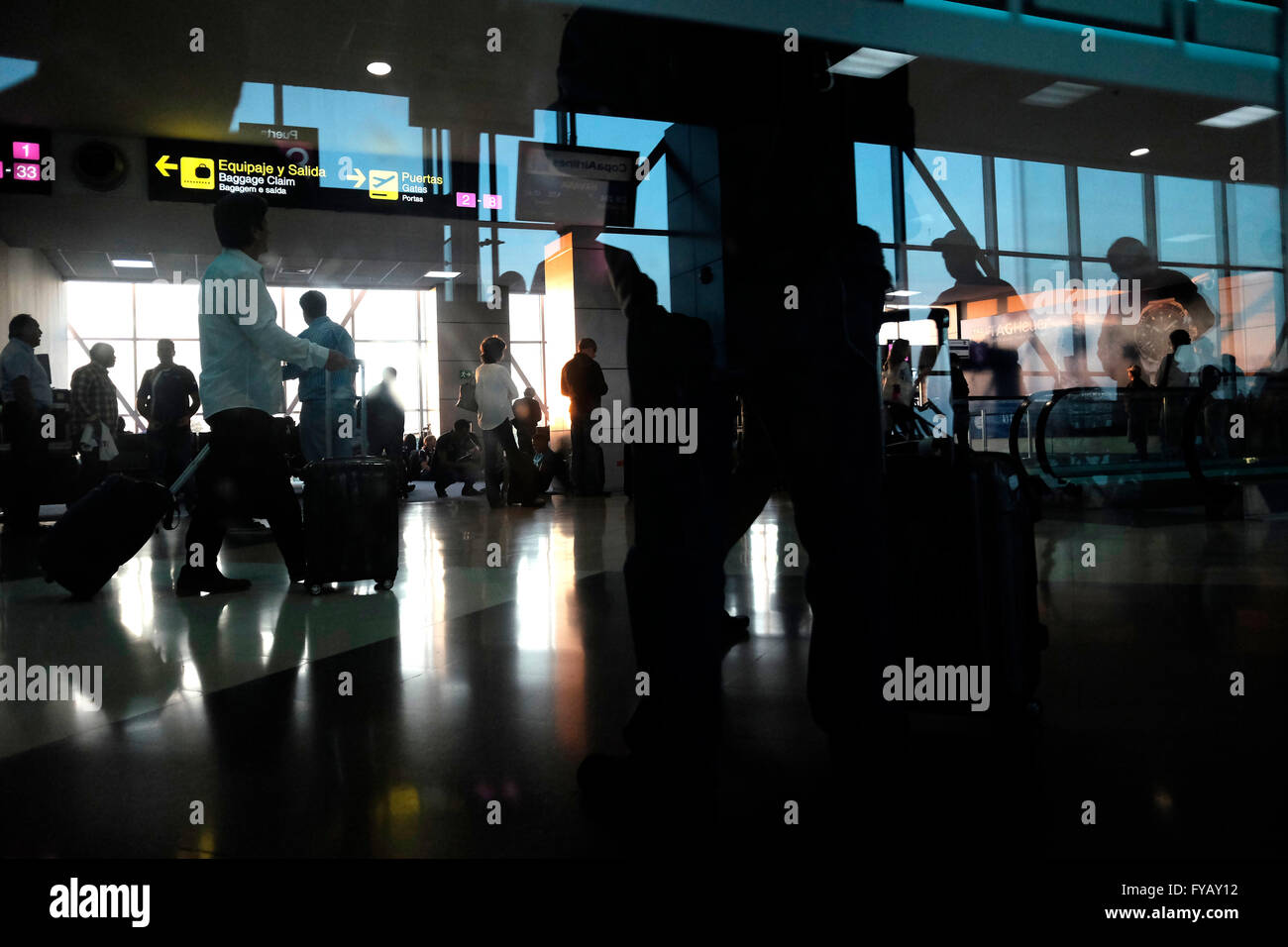 Passengers walk at the departure hall in Tocumen International Airport in Panama city Panama Stock Photo