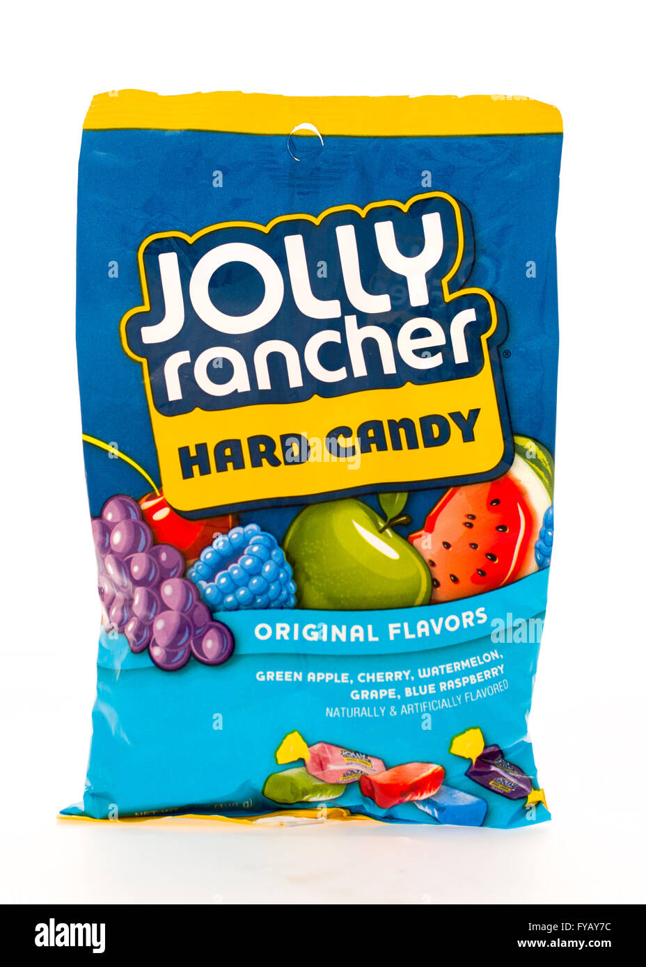 Winneconni, WI - 16 June 2015:  Bag of Jolly rancher hard candy in assorted flavors Stock Photo