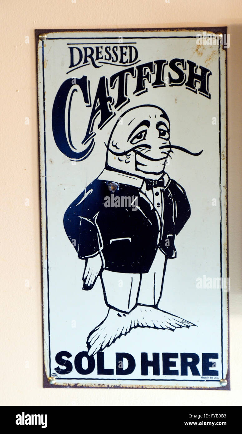 Cute Sign Advertising Dressed Catfish for Sale Stock Photo Alamy