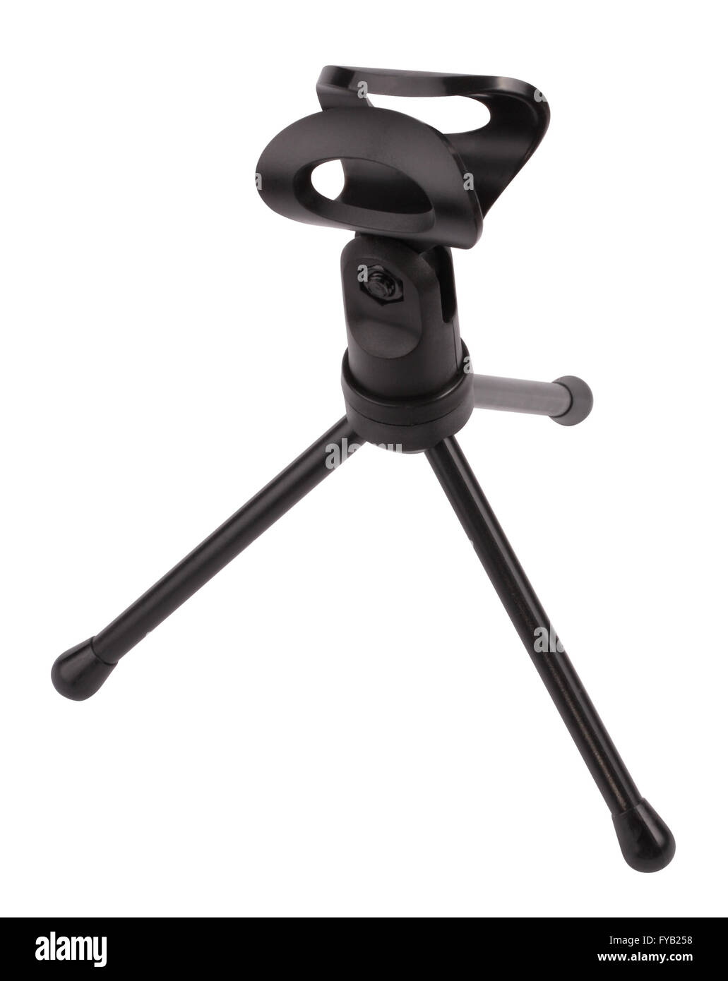 black microphone tripod isolated on white Stock Photo - Alamy