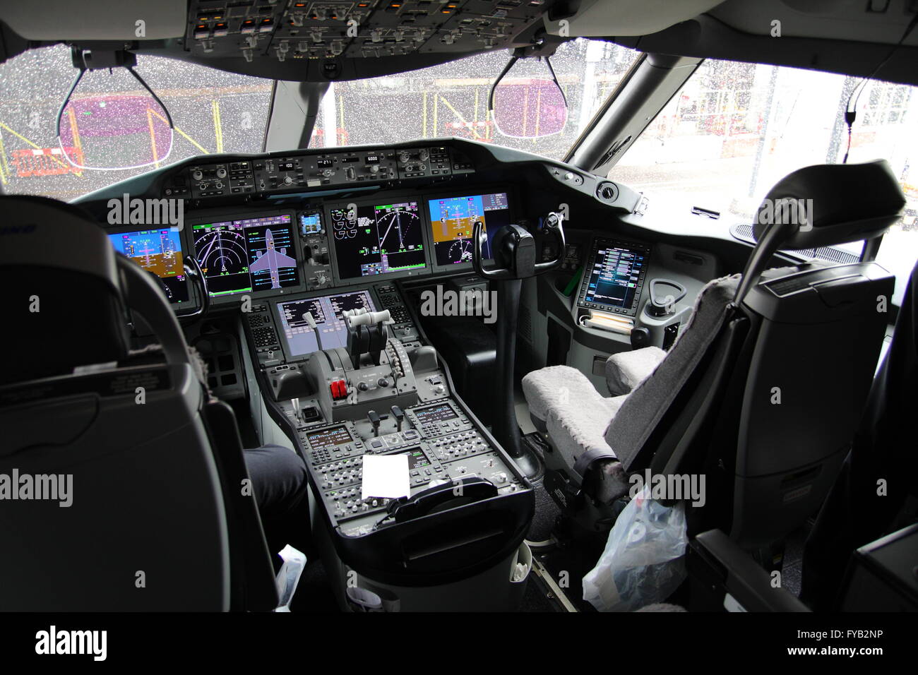 A photograph showing the cockpit of a plane Stock Photo - Alamy
