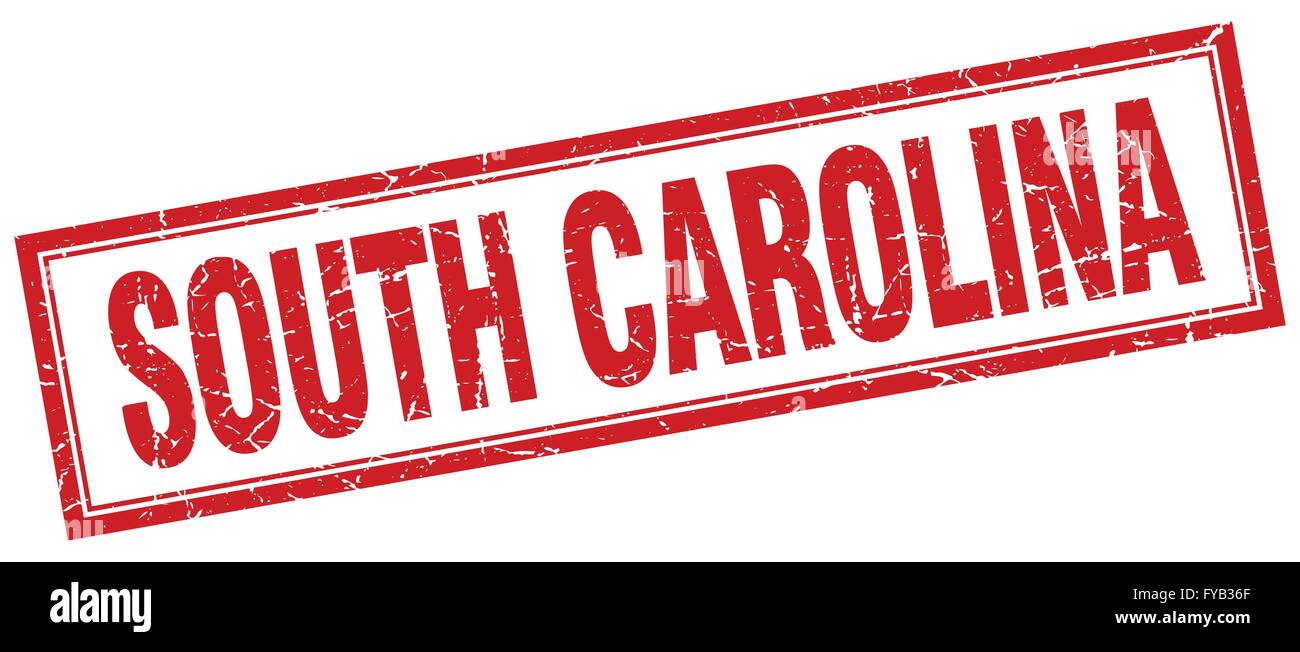 South Carolina red square grunge stamp on white Stock Vector Image ...