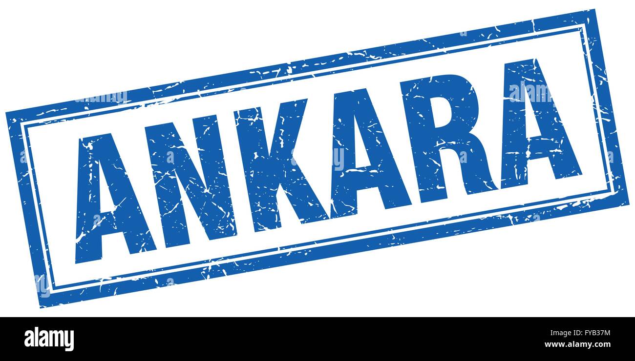 Ankara blue square grunge stamp on white Stock Vector Image & Art - Alamy
