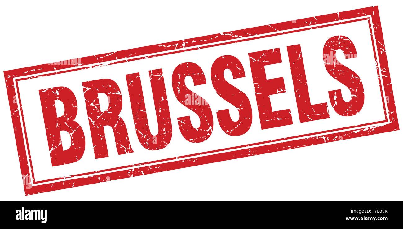 Brussels red square grunge stamp on white Stock Vector Image & Art - Alamy