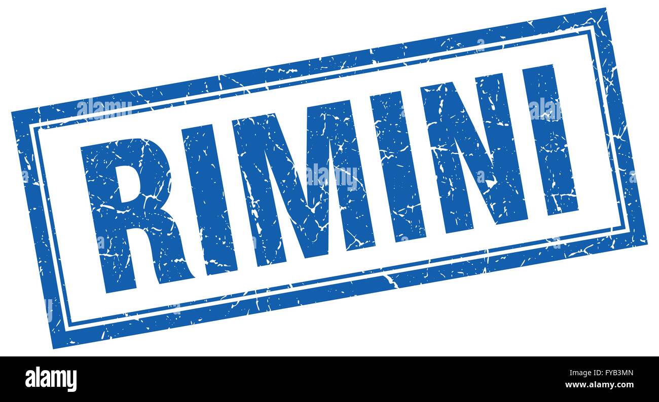 Rimini blue square grunge stamp on white Stock Vector Image & Art - Alamy