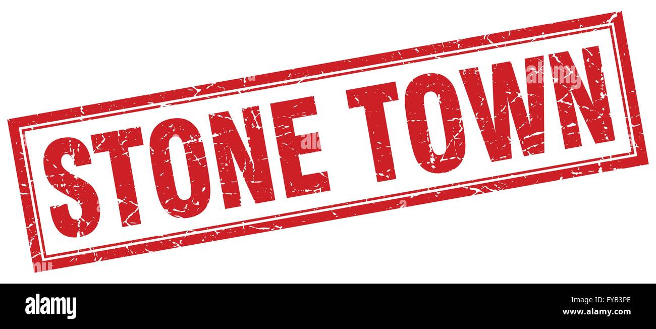 Stone Town red square grunge stamp on white Stock Vector Image & Art ...