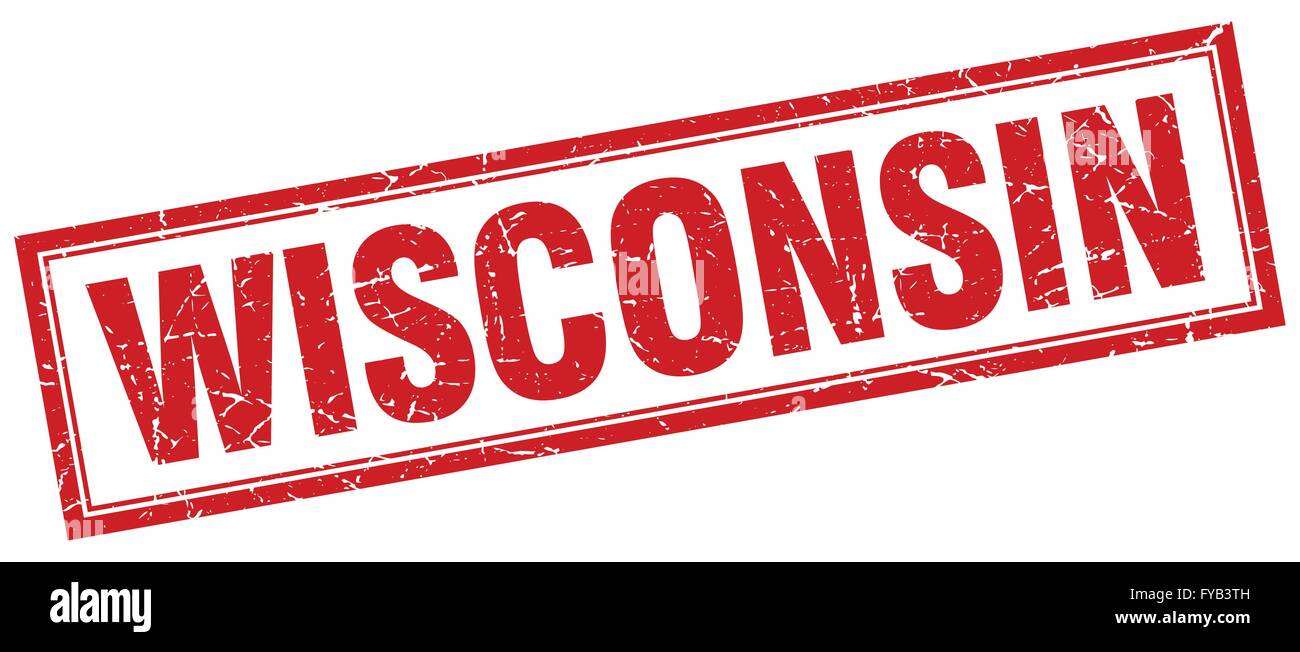 Wisconsin Stamp Icon Wisconsin square Stock Vector Images - Alamy